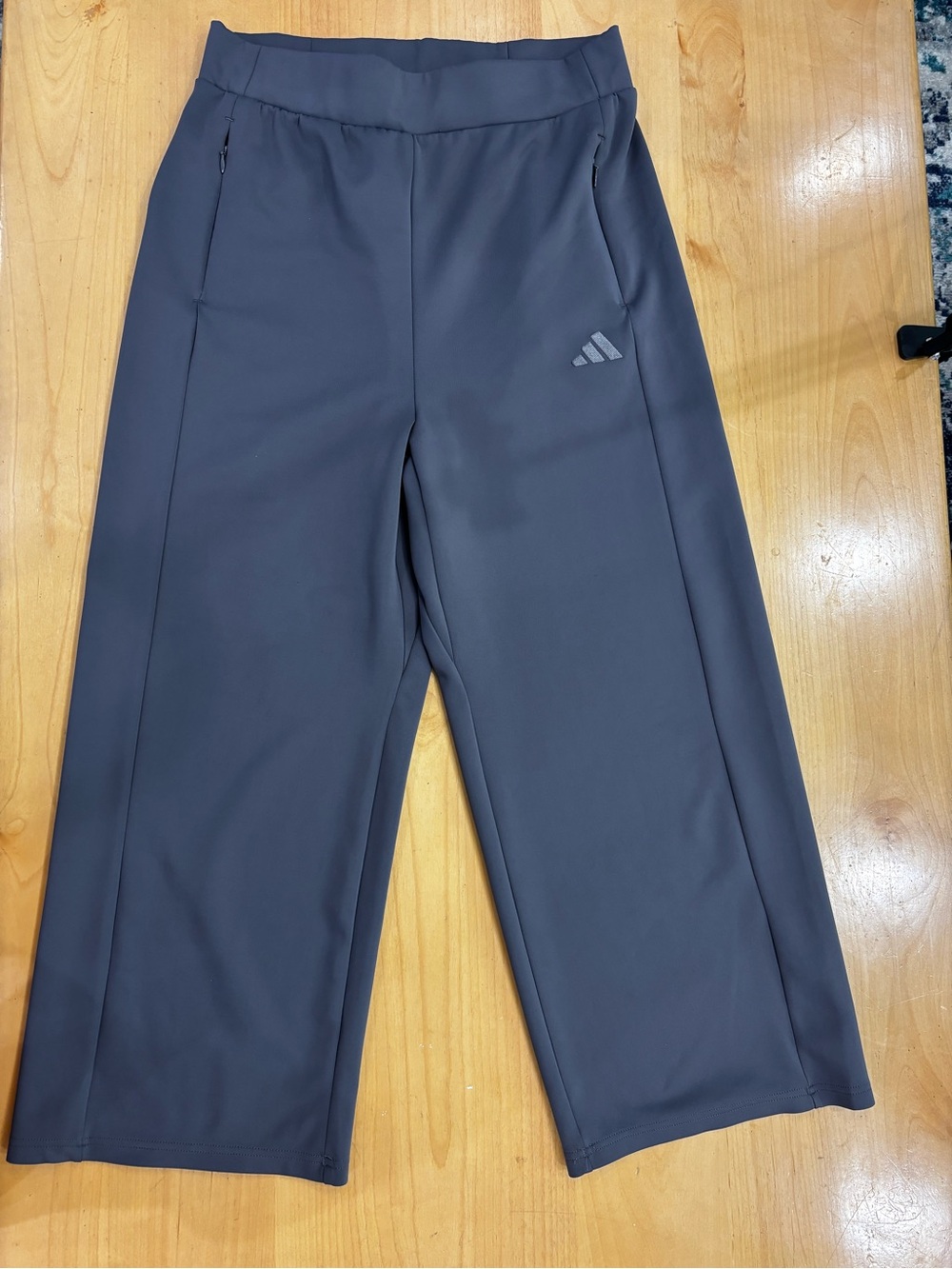 adidas Women’s ZNE High-Rise Wide-Leg Trousers in Grey Strata